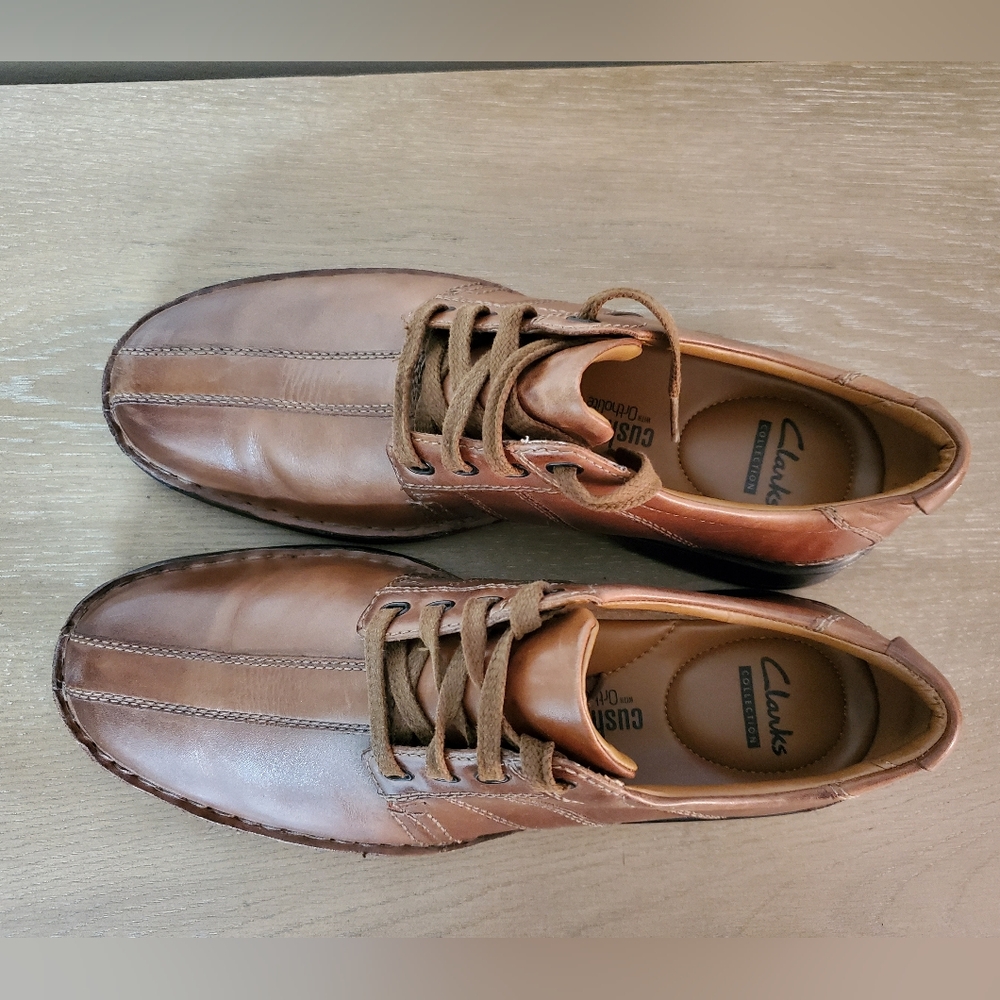 Clarks Men's Brown Leather Shoes - Picture 5 of 11